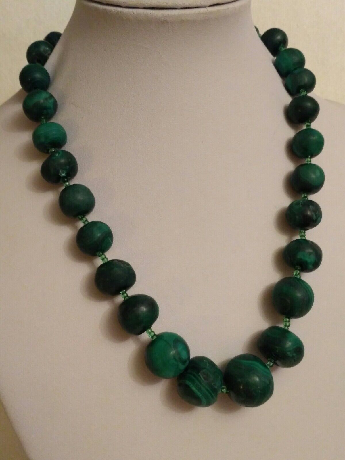 Antique Natural Dark Malachite Gemstone Hand Carv… - image 3