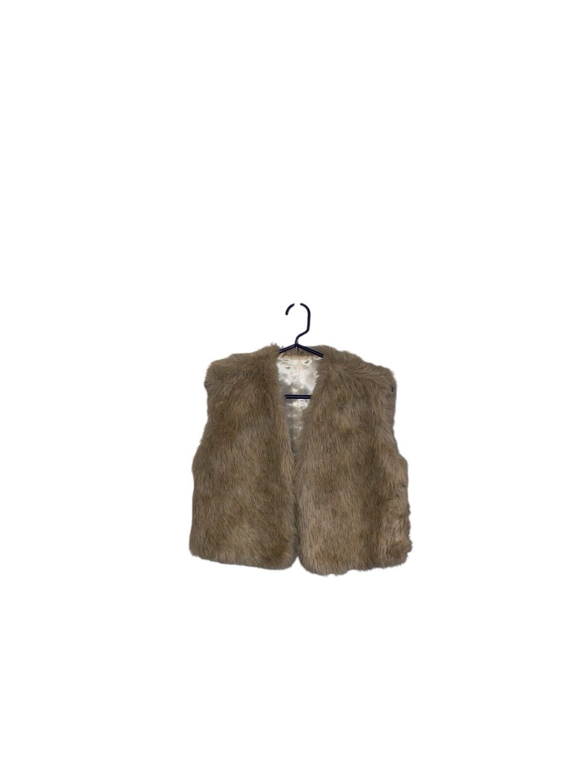 vintage faux fur cream and tan  vest - image 2