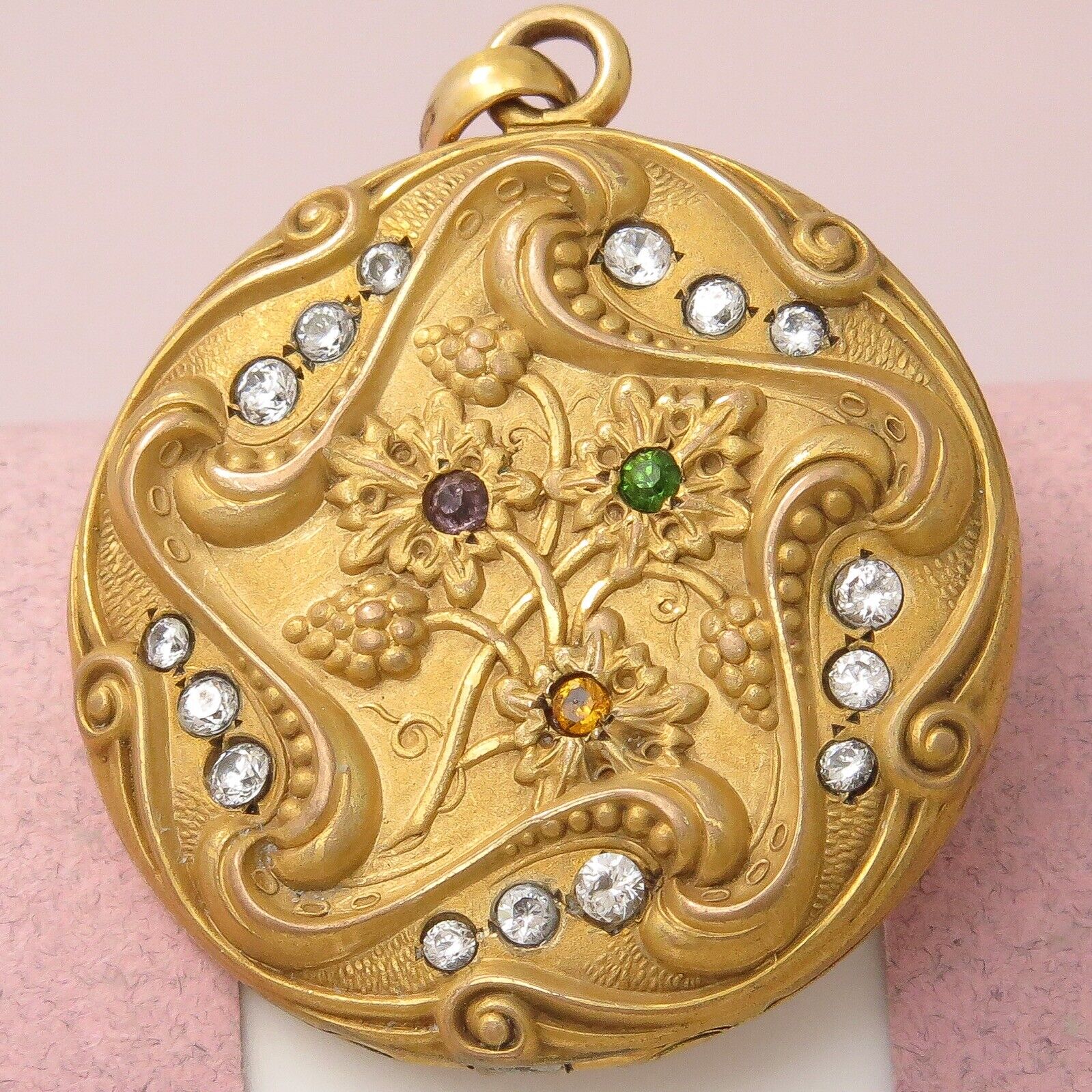 Antique Victorian Star Starburst Repousse Gold Fi… - image 1