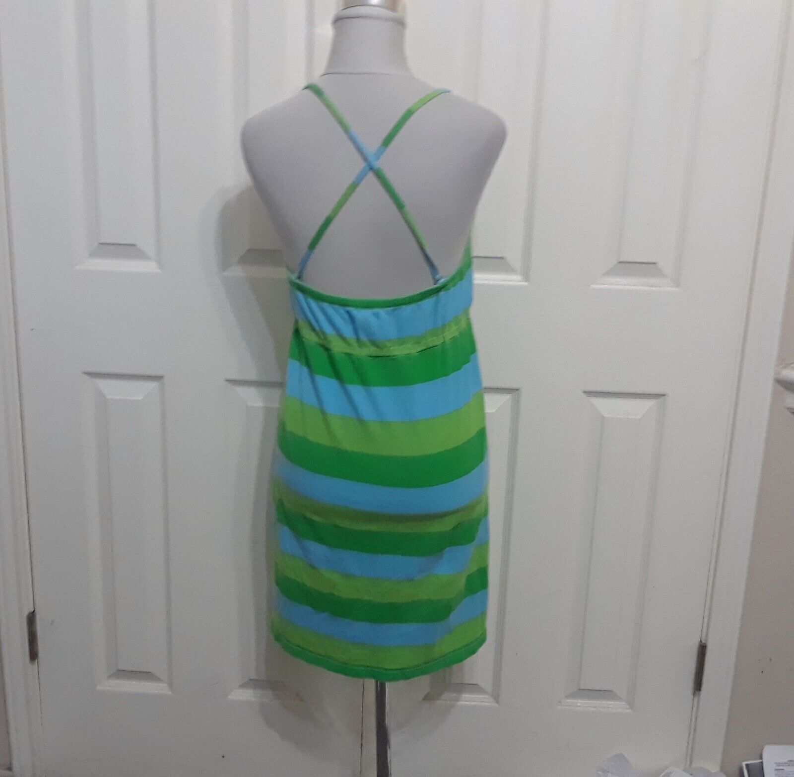 Lilly Pulitzer M Blue Green Striped Pique Knit Dr… - image 3