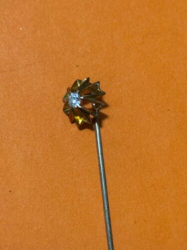 Antique 10k Gold Diamond Stick pin Victorian Estat