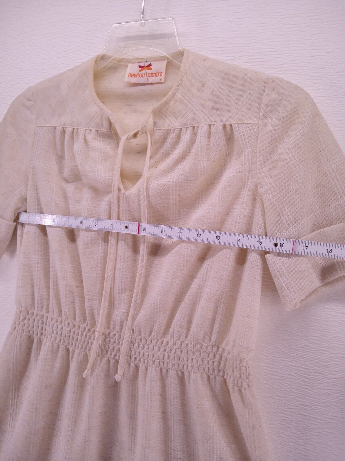 Newton Centre ~ Dress Women Sz Sm Plaid Beige Pra… - image 12