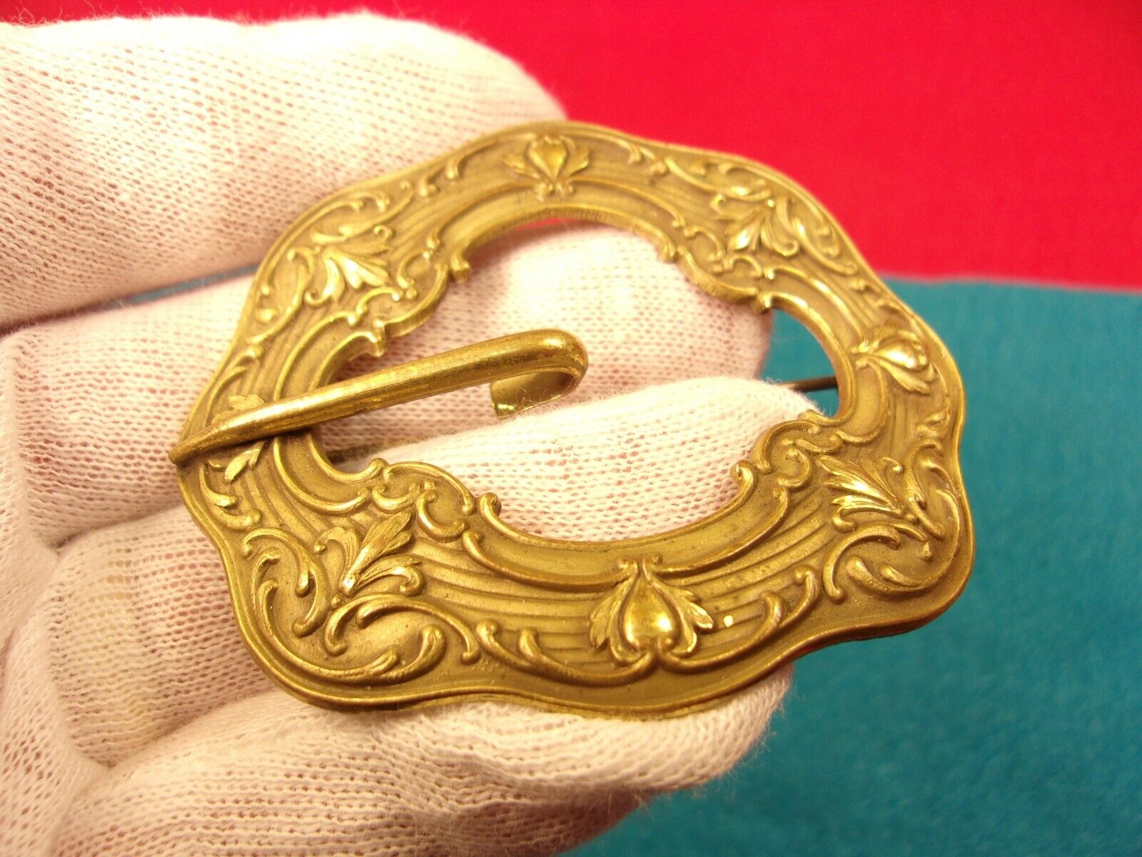 FANTASTIC VTG ANTIQUE ART NOUVEAU DECO GOLD TONED… - image 7