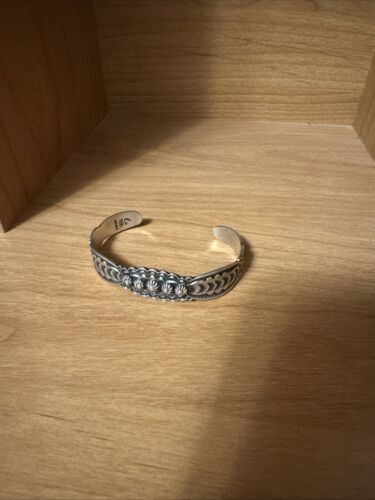 Sterling Silver Stamped Cuff - image 1