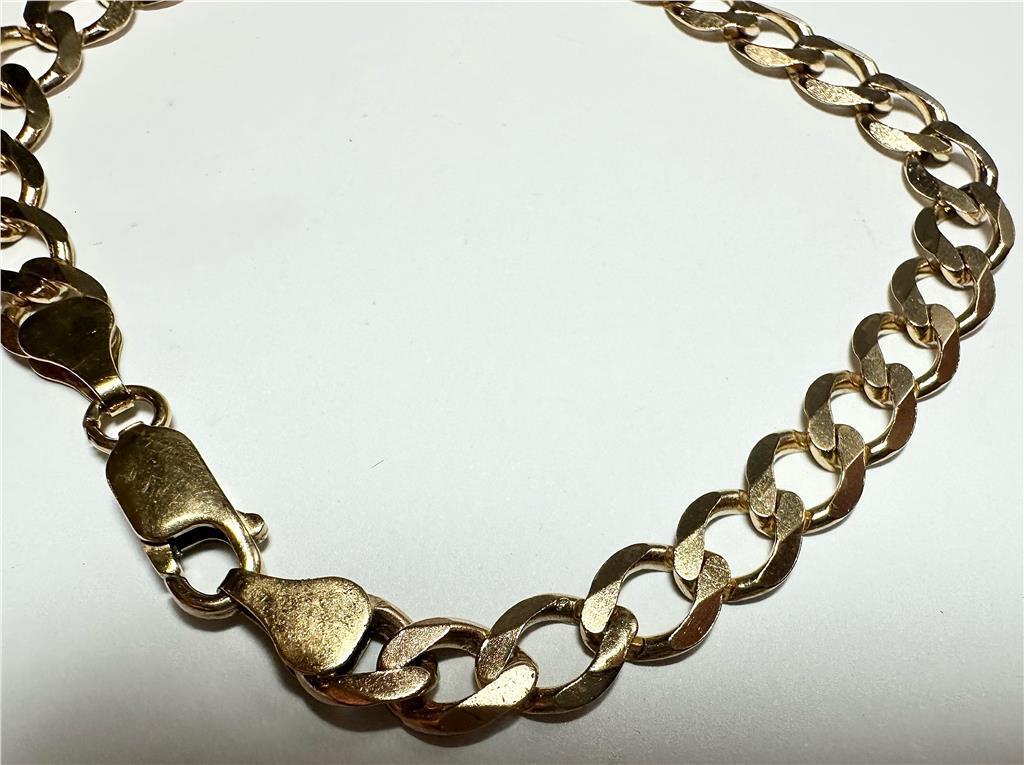 9ct yellow gold curb bracelet 9.4g - image 6