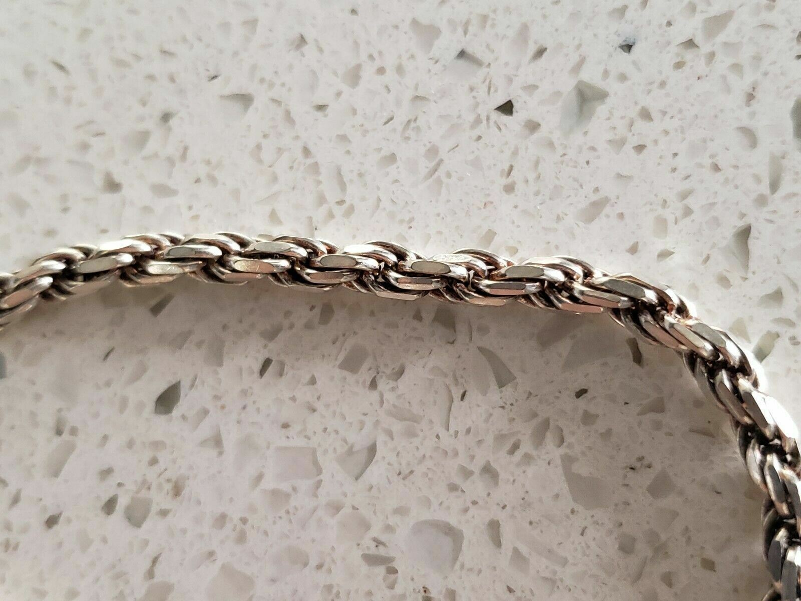 925 Sterling Silver ITALY 7" Rope Bracelet - image 5