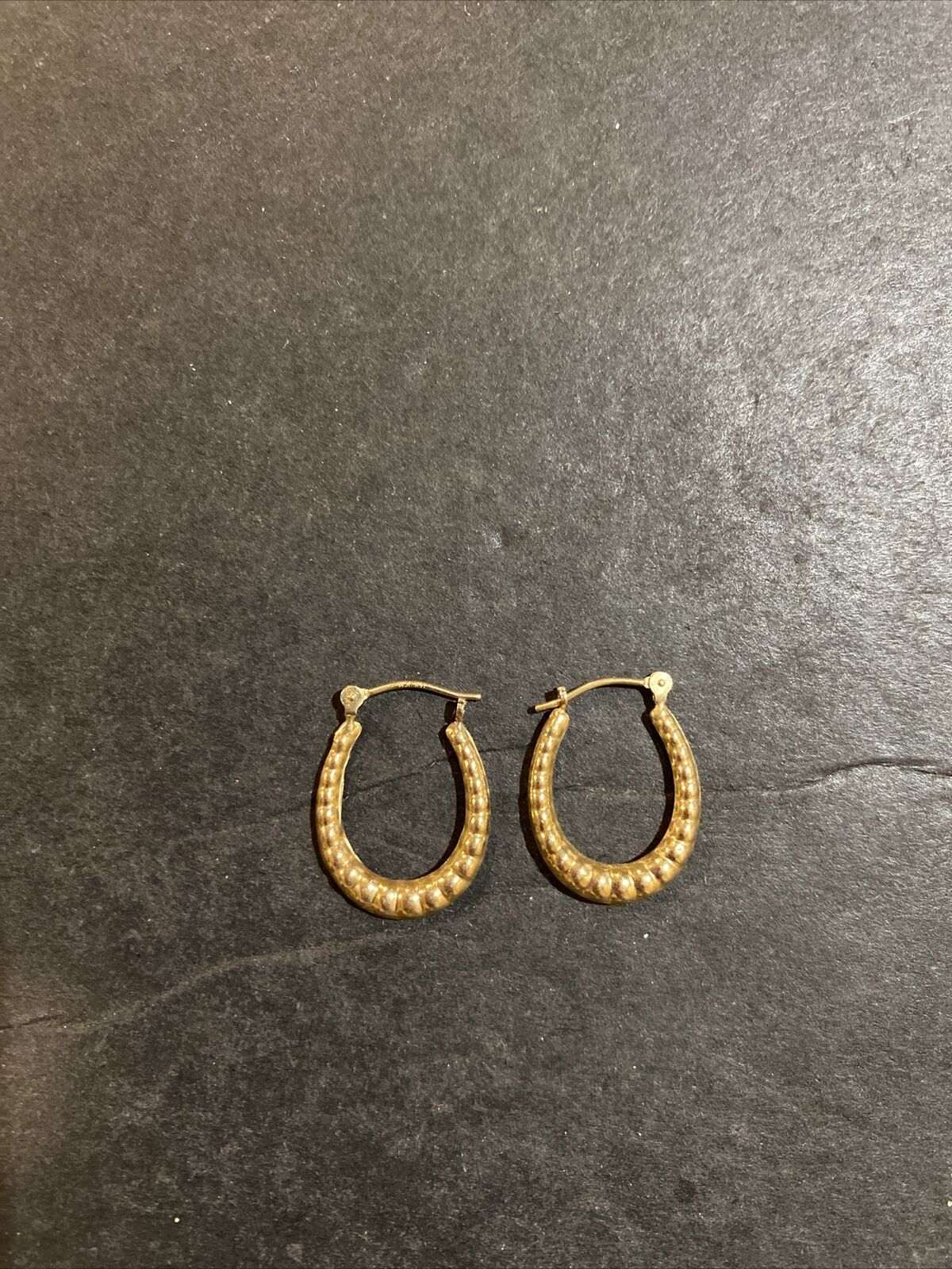 Signed JCM 14K Yellow Gold Cute Small Hoop Earrin… - image 2