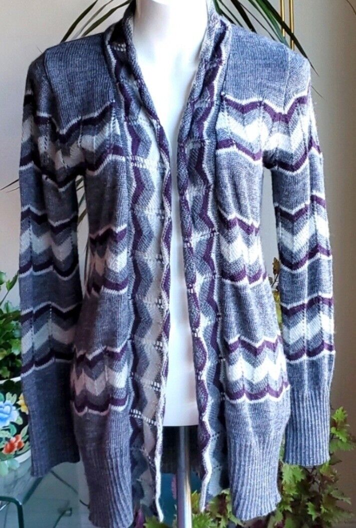 Lineamaglia Wool/Alpaca Blend Chevron Purple And … - image 16