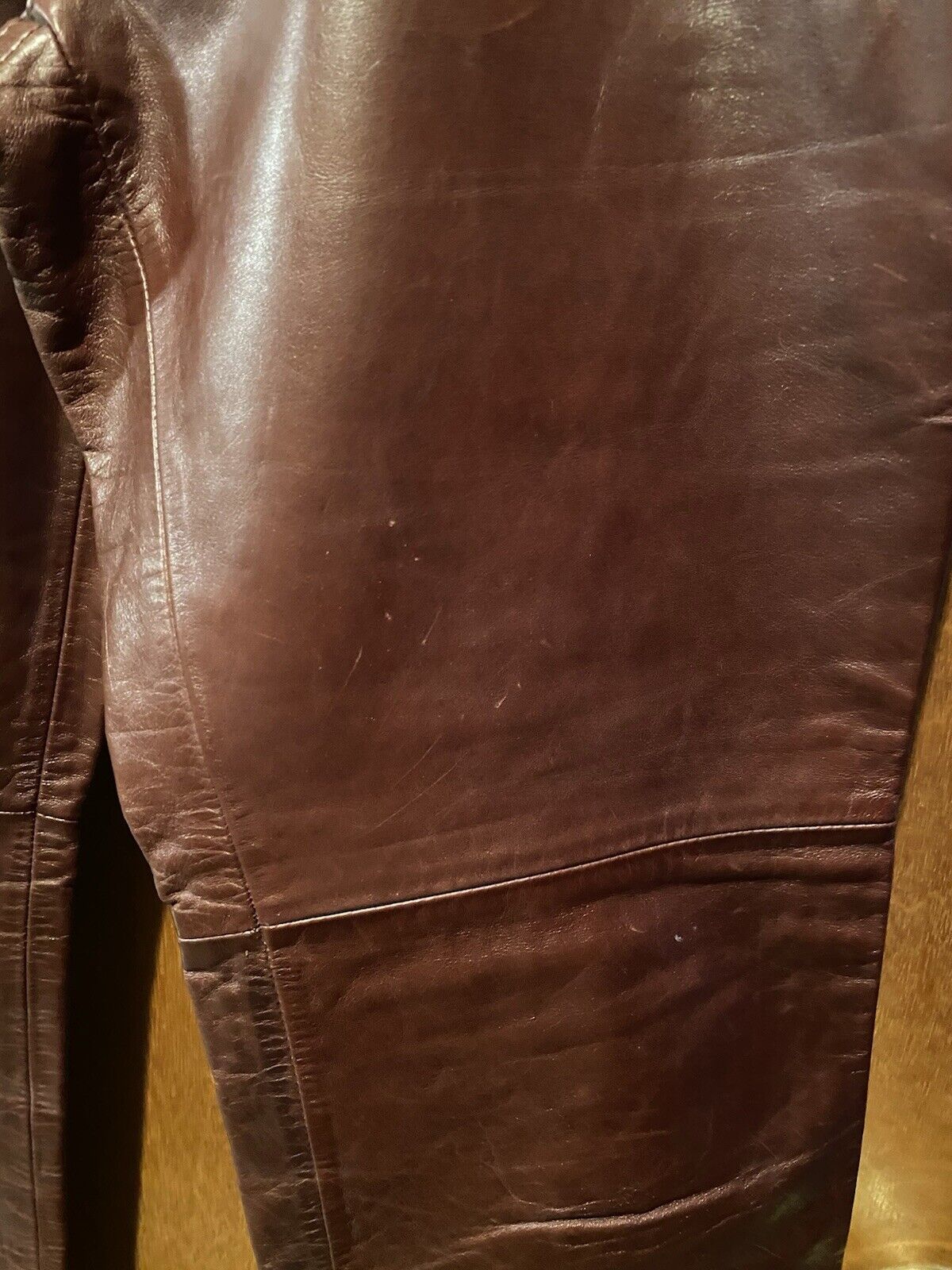 Vtg Gap Brown Real Leather Bootcut Womens Y2K Bik… - image 7