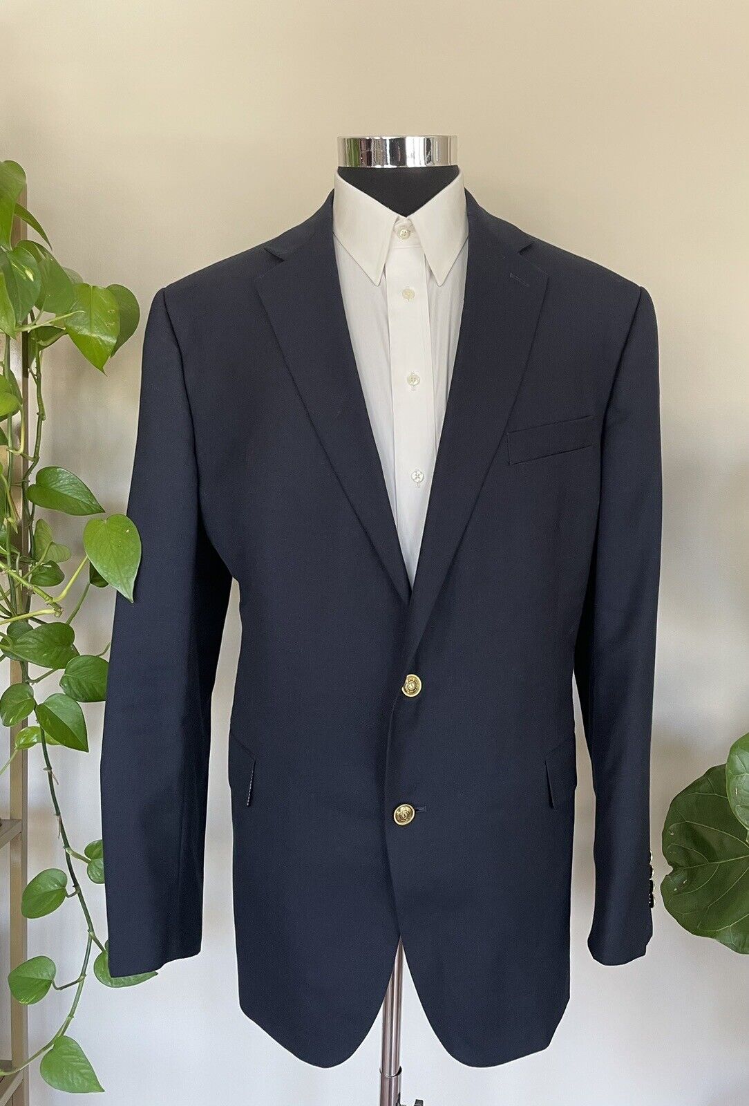 Stafford Executive Mens Gold Buttons Blazer Navy … - image 2