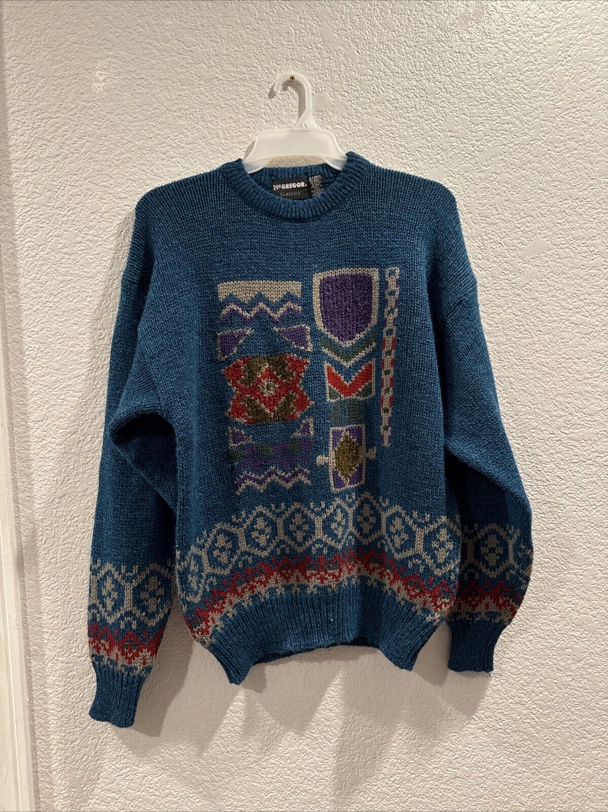 Vintage McGregor Sweater Mens Large Acrylic Geome… - image 1