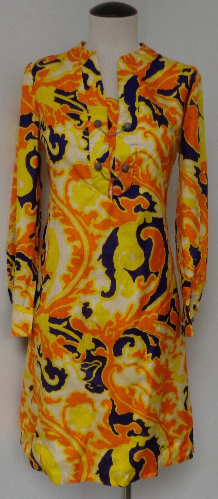 ADELE MARTIN VNTG 1960S RETRO MOD ORANGE YELLOW P… - image 5