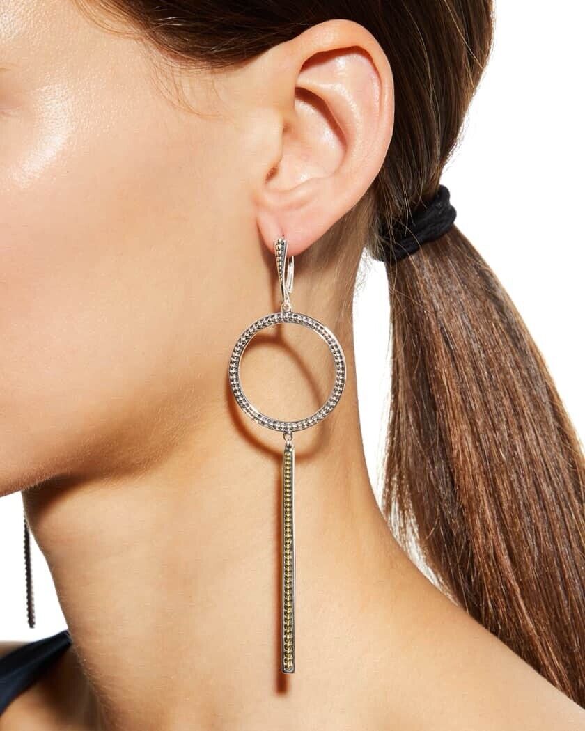 LAGOS Enso Circle & Linear Drop Earrings $750 - image 3