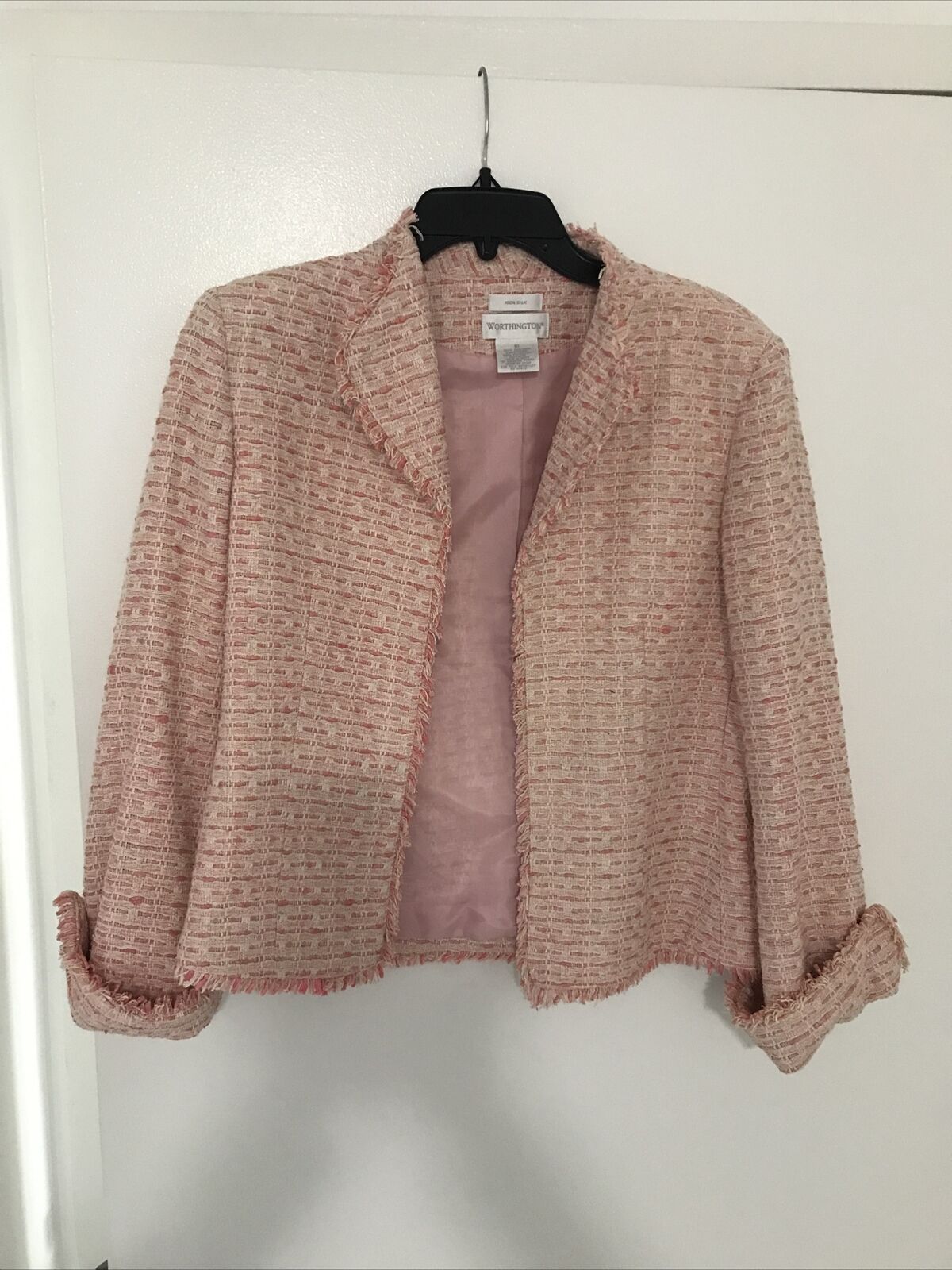 Vintage Worthington Pink 100% Silk Lining blazer … - image 1