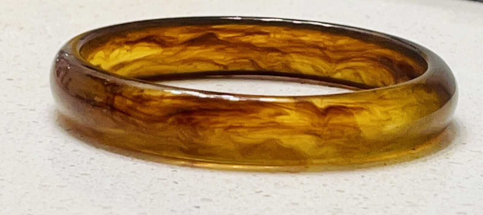 True Vintage Amber & Root beer Swirled Lucite Ban… - image 12