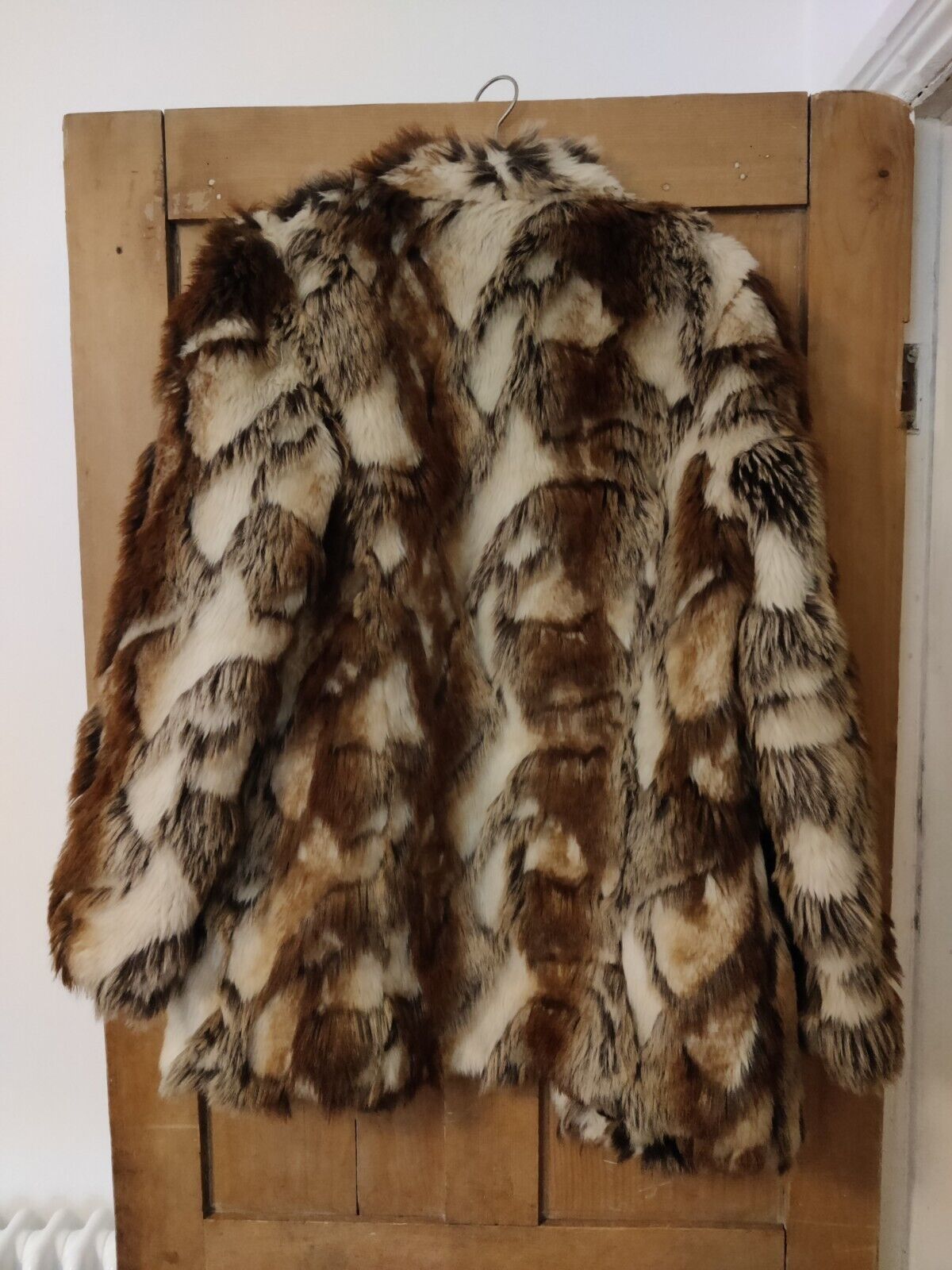 ASOS Faux Fur Shaggy Brown Jacket Coat Size 12 Mi… - image 10