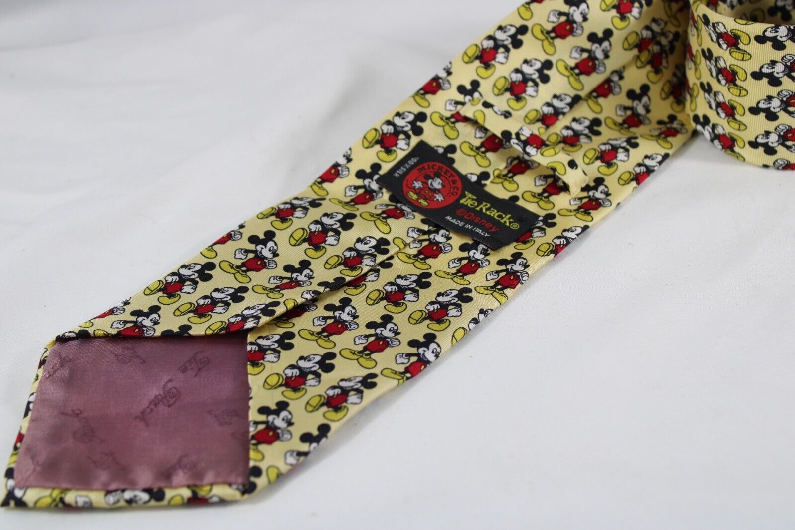 Mens Silk Tie Made Italy Tie Rack Mickey Mouse Be… - image 4