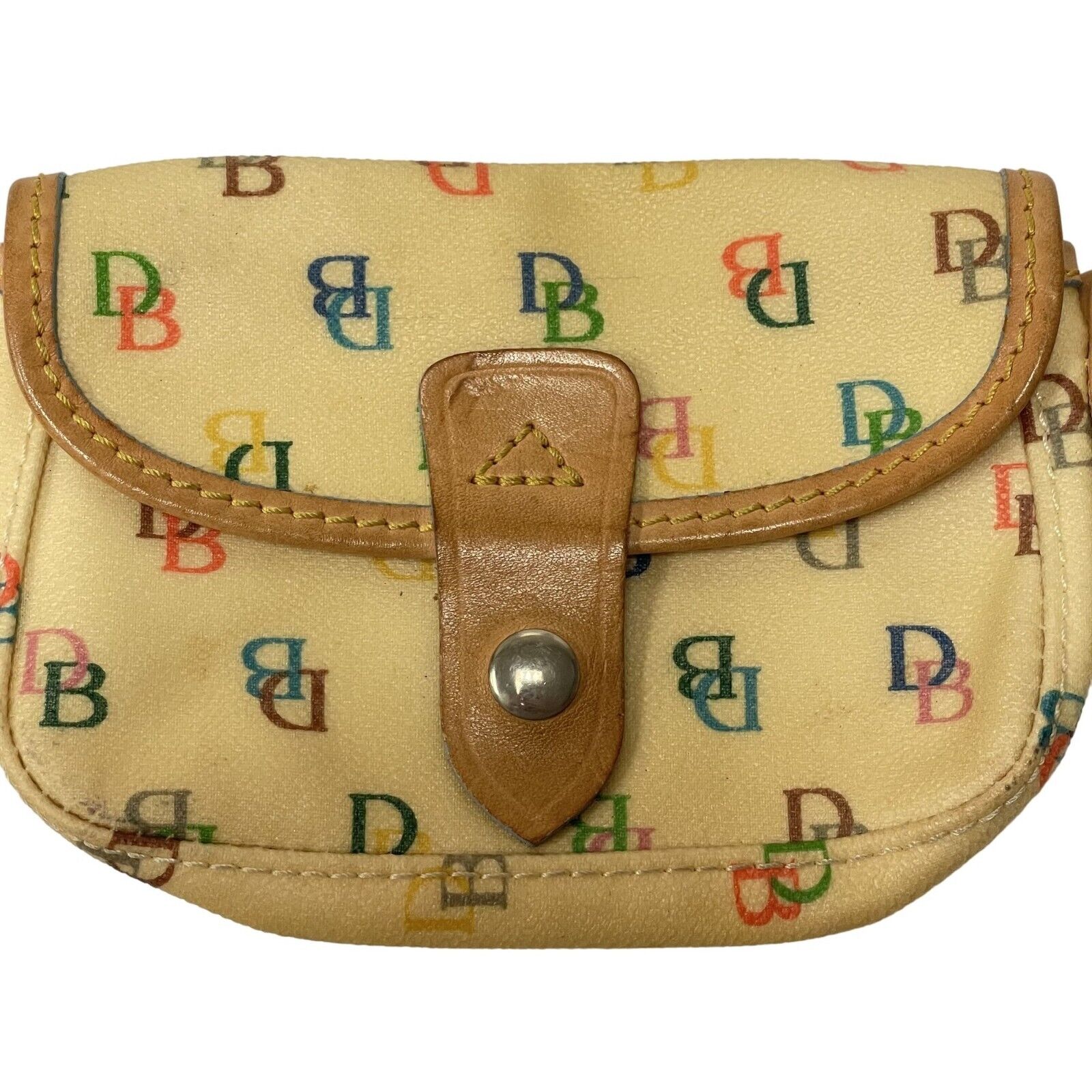 Vtg 80's Dooney & Bourke Rainbow Signature LOGO W… - image 8