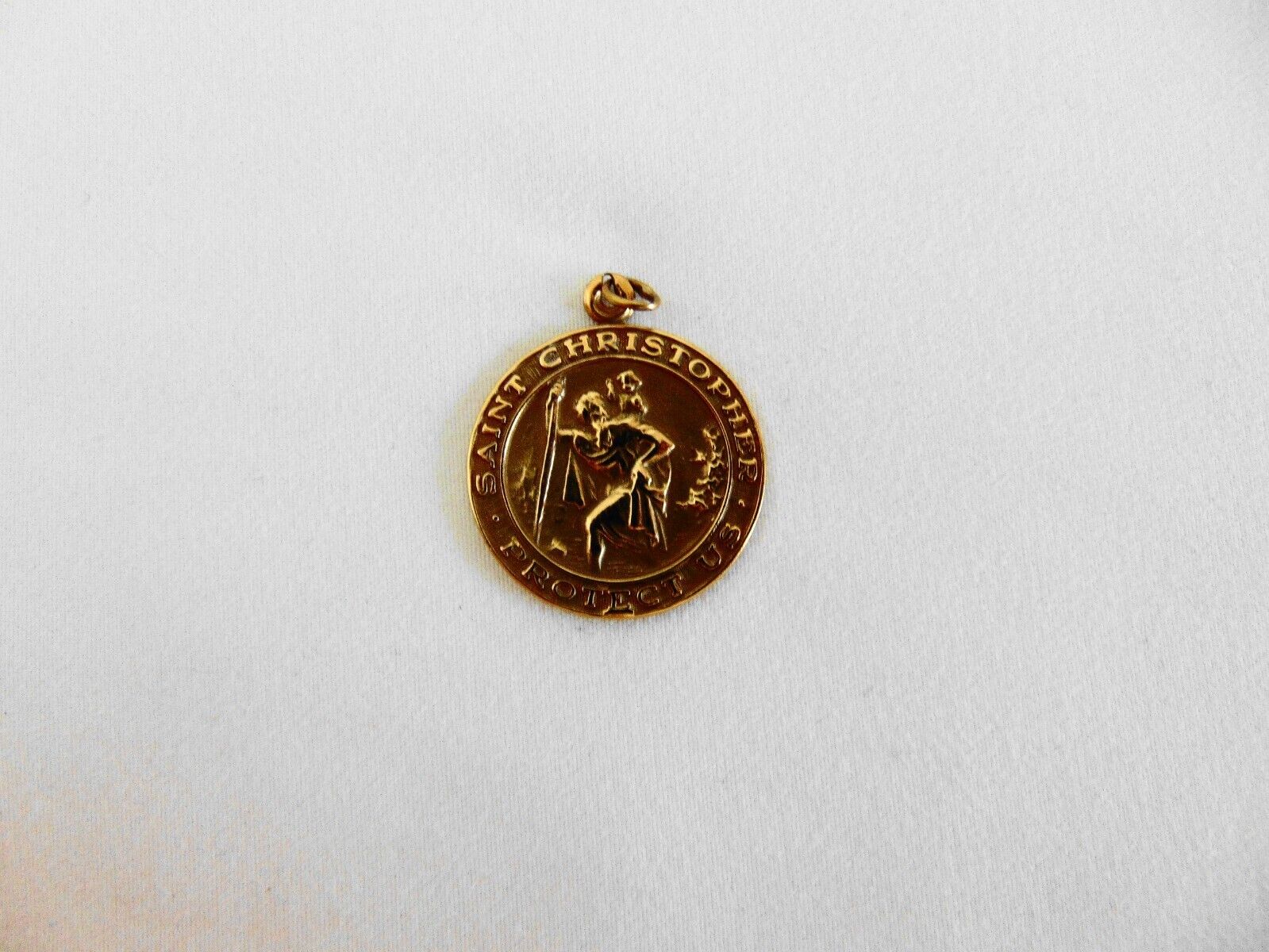 Vintage  14k Yellow Gold St Christopher Pendant (… - image 1