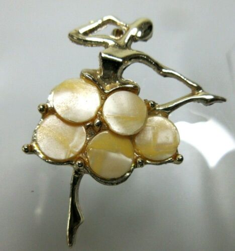 Vintage Mother of Pearl Dancing Ballerina Pin Bro… - image 1