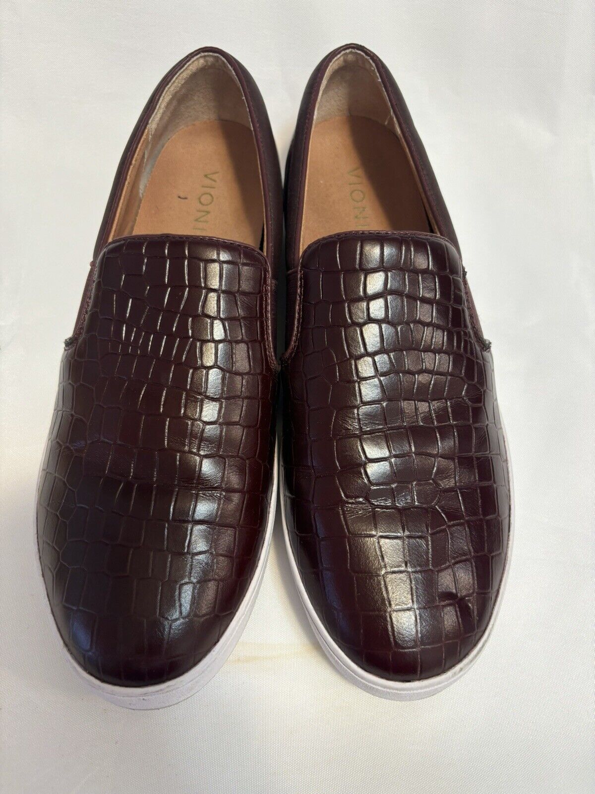 Vionic Demetra Croc Oxblood Burgundy Slip-on Shoe… - image 8