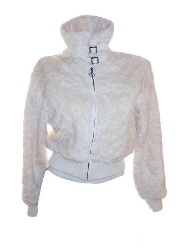 LA GIRLS Design Womens Ivory Faux Fur Shaggy Casua