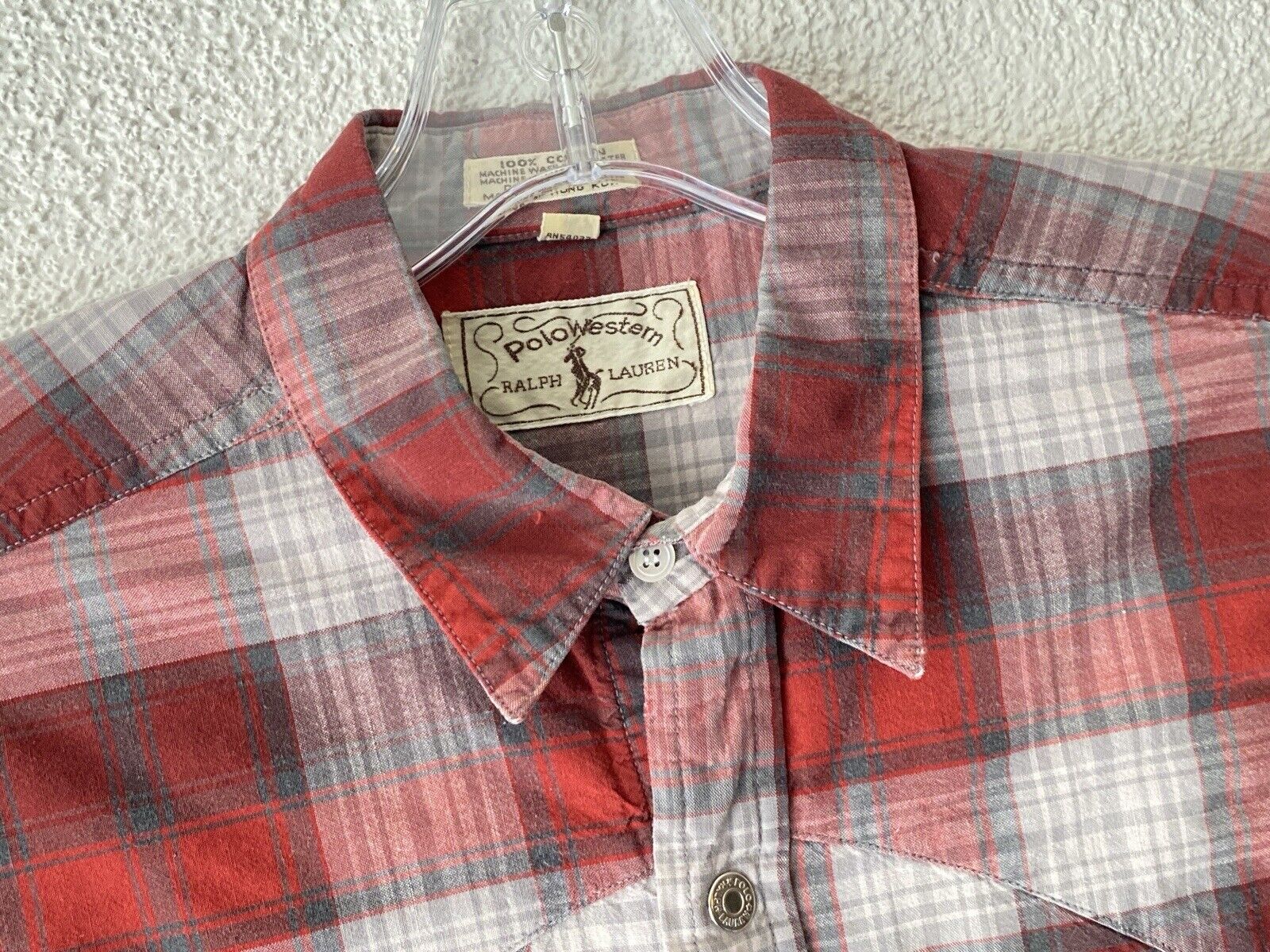 1970s/1980s vtg POLO WESTERN RALPH LAUREN plaid C… - image 3