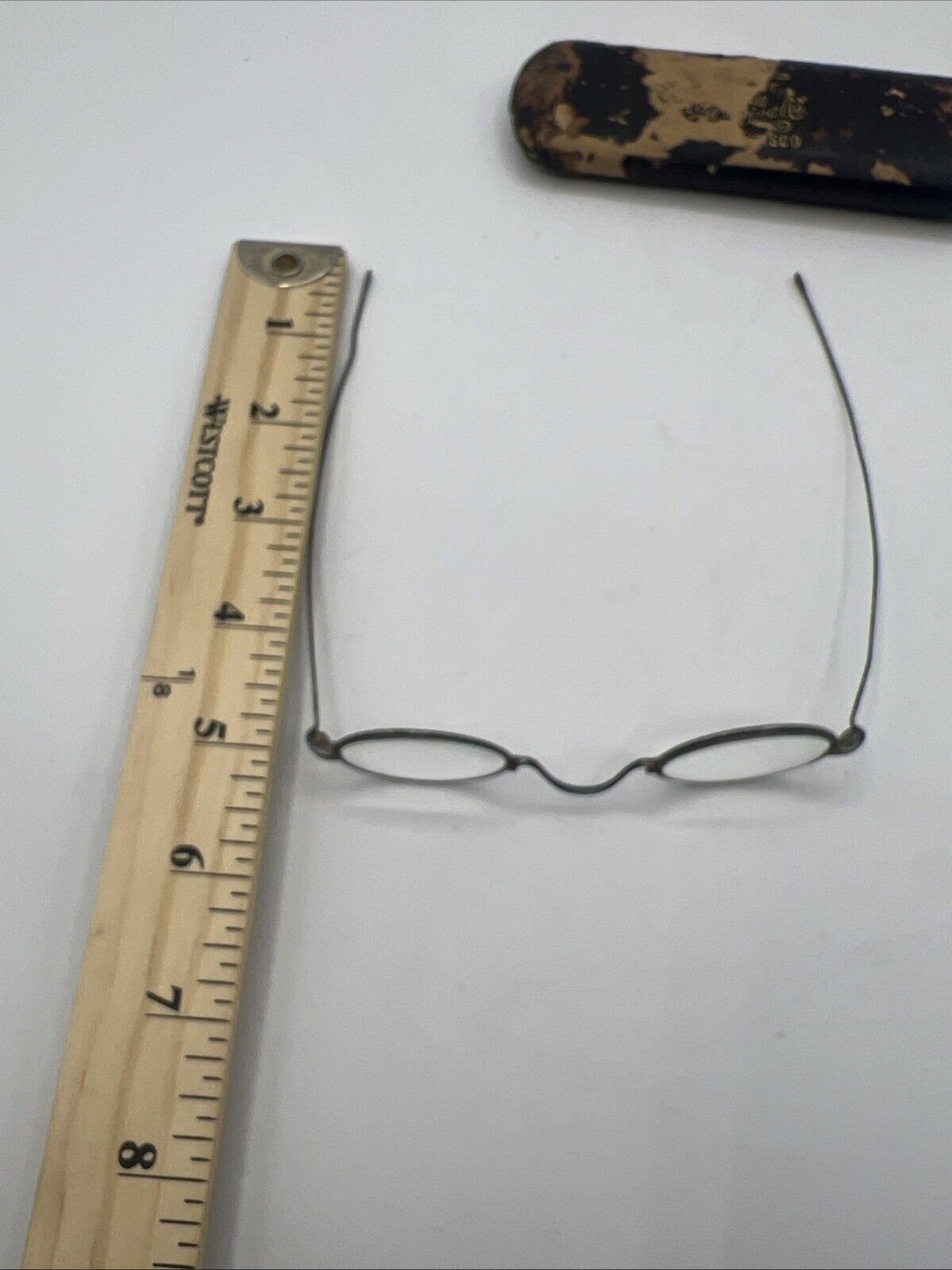 Antique Eye Glasses In Case Small Prescription 18… - image 8