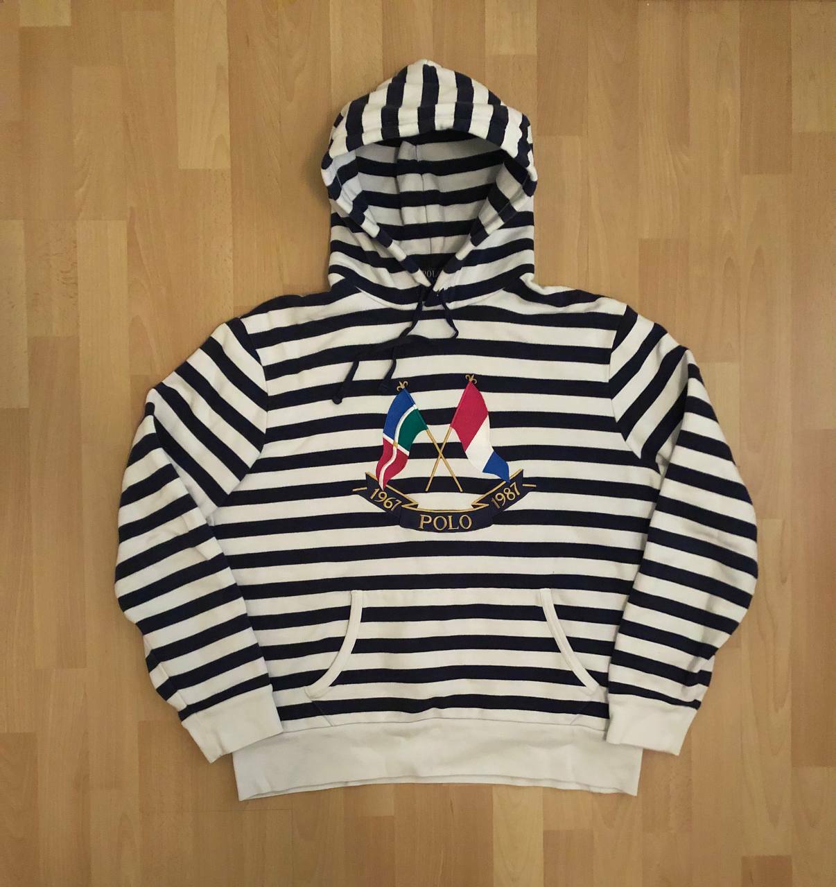 Ralph Lauren Polo Cross flags Hooded Sweater 1992… - image 1