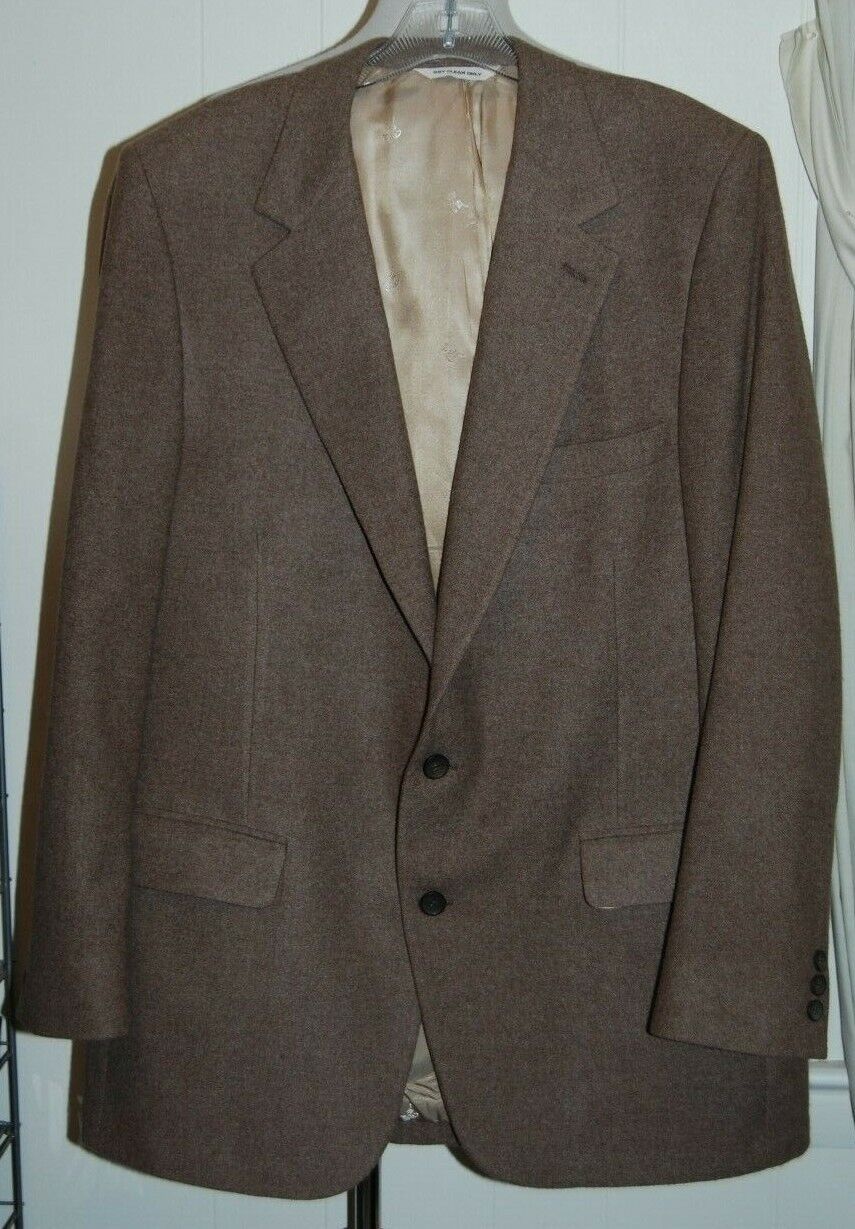 Vintage Mens Countess Mara 100% CASHMERE Tan 2 Bu… - image 1