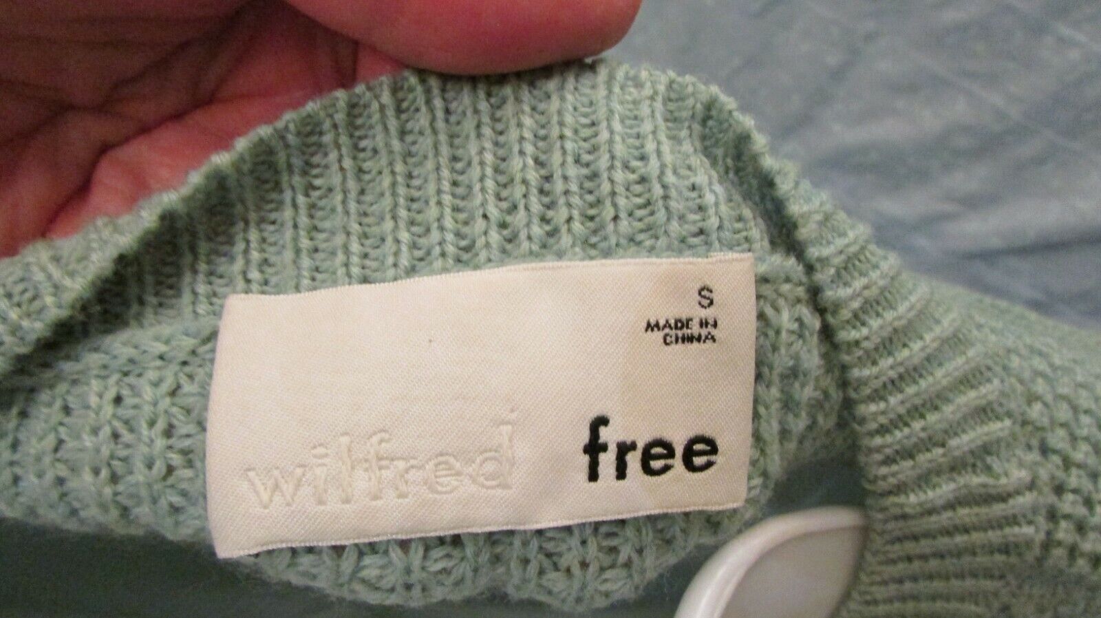 Women's WILFRED FREE Sweater Light Green/Gray Woo… - image 4