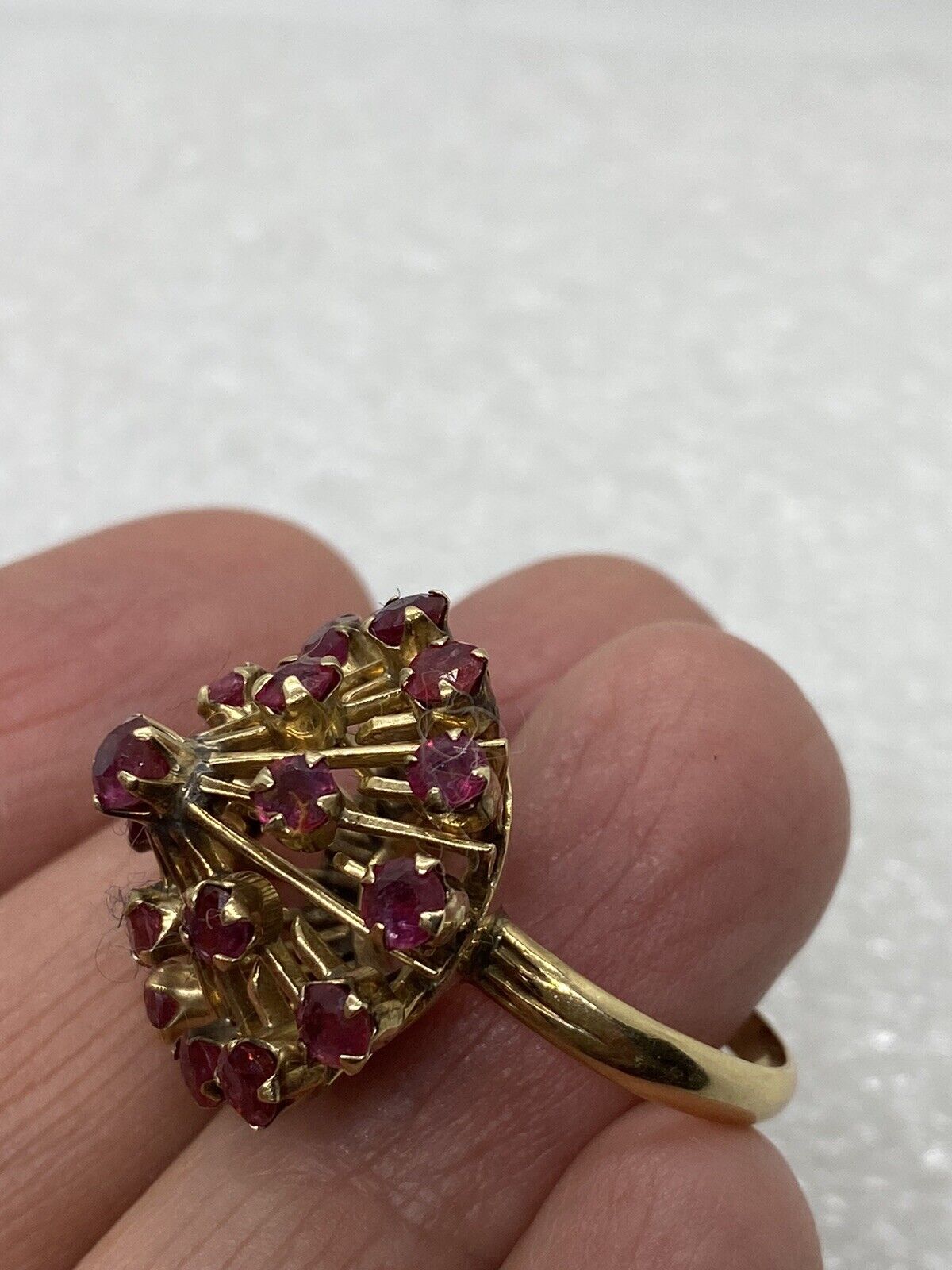 Antique Victorian 14 KT Gold Ruby Ring - image 6