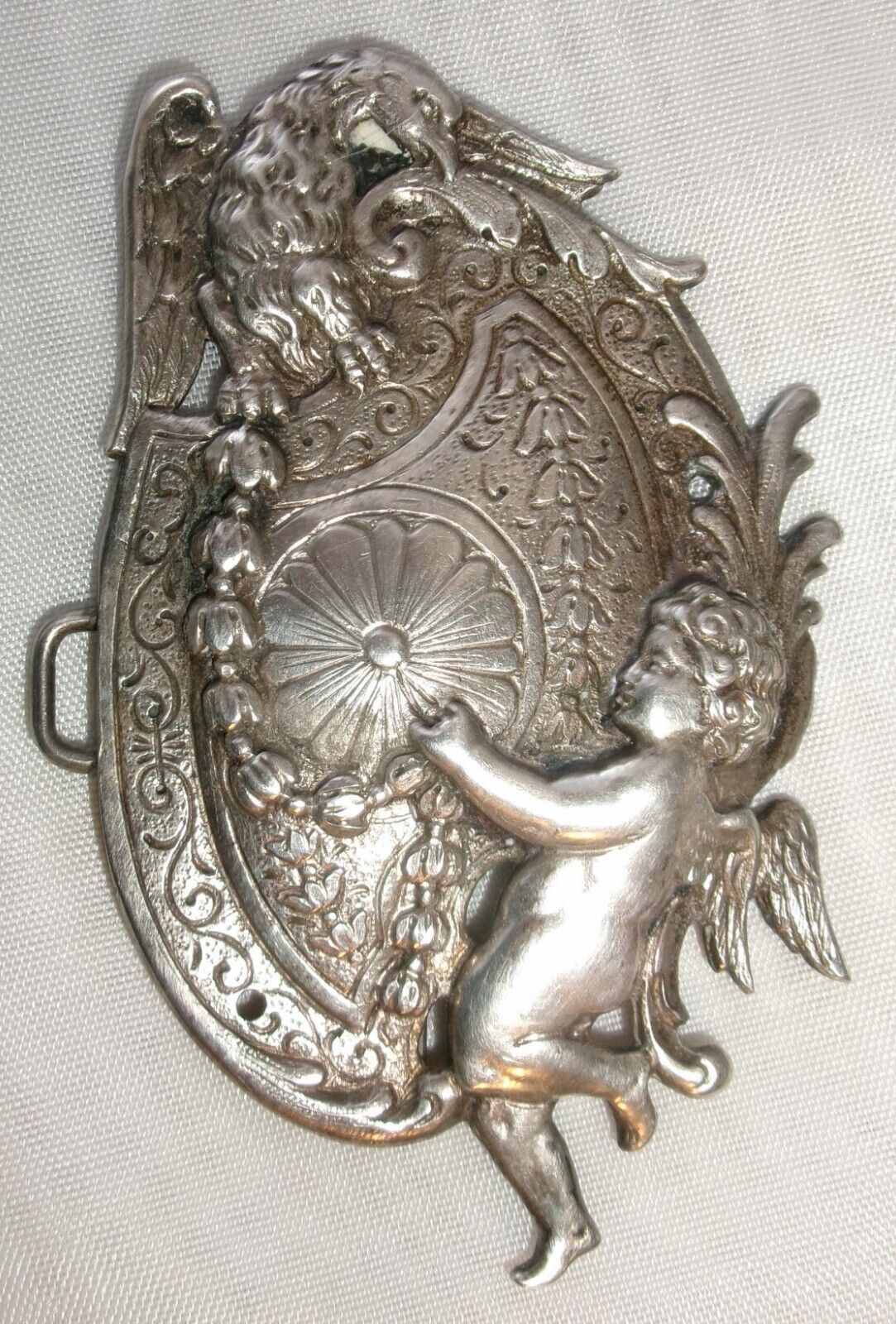 Stunning Victorian antique repousse Angel & Eagle… - image 5