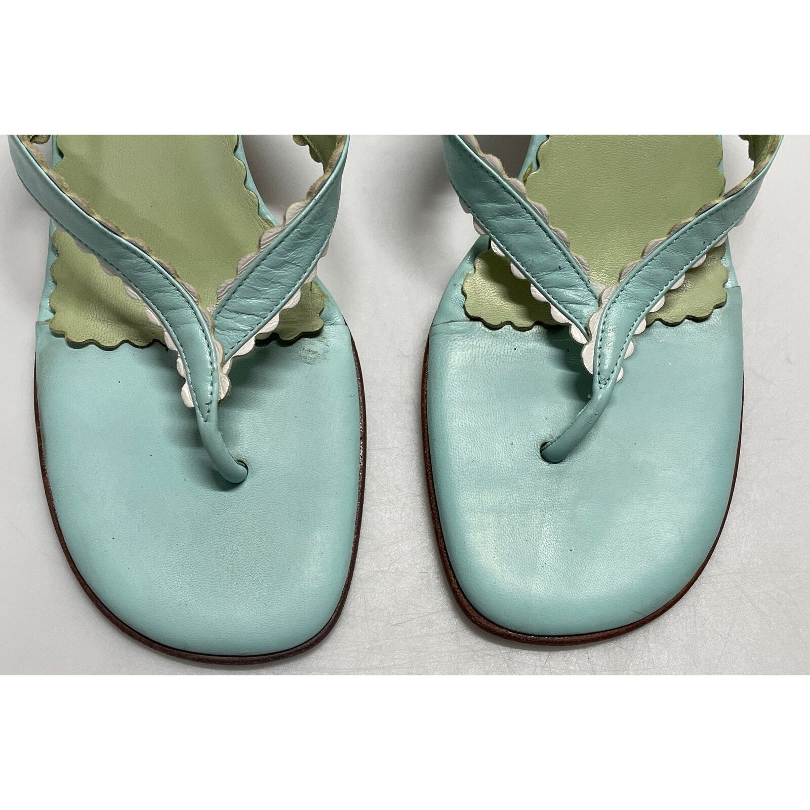 Lilly Pulitzer Blue & Green Kitten Heel Sandals W… - image 5