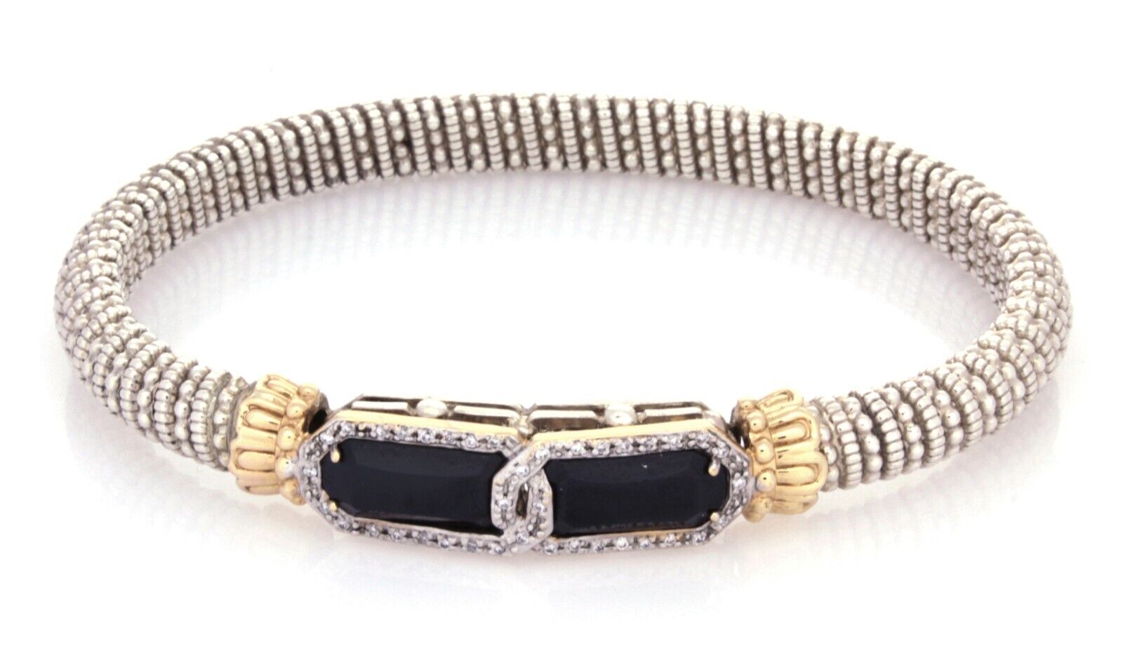 Vahan Alwand Vahan Diamond & Onyx 14k Gold & Ster… - image 1