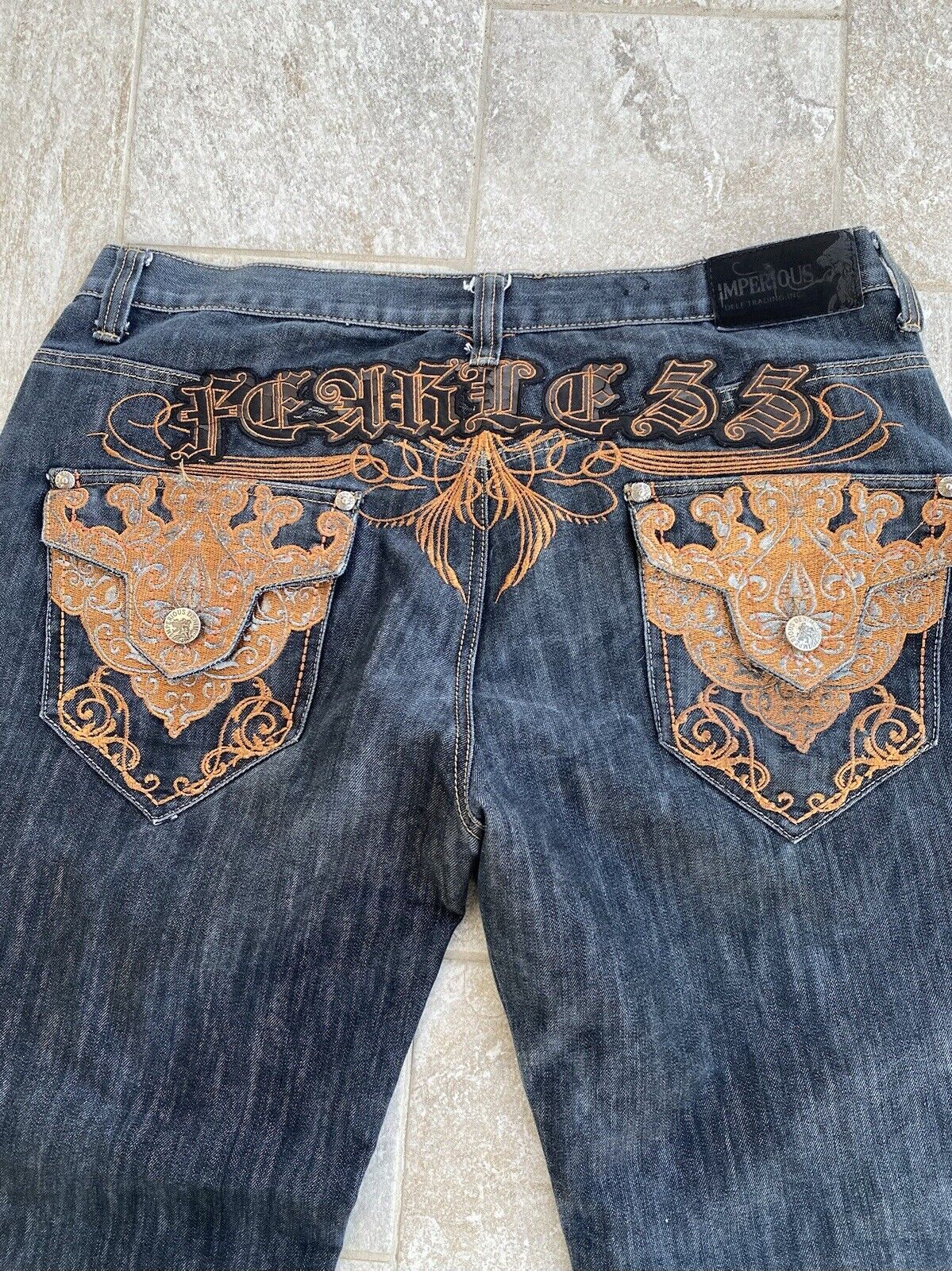 Y2k Affliction Type Denim Jeans Size: 40 X 32 - image 2