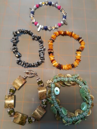 Lot Of 5 Beaded Bracelets - image 1