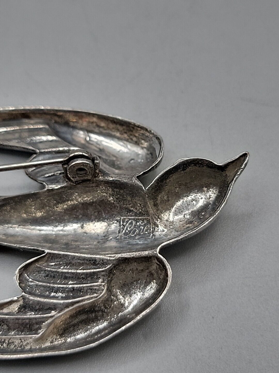 Pegasus Coro Silver Plated Sparrow Brooch Vintage… - image 3