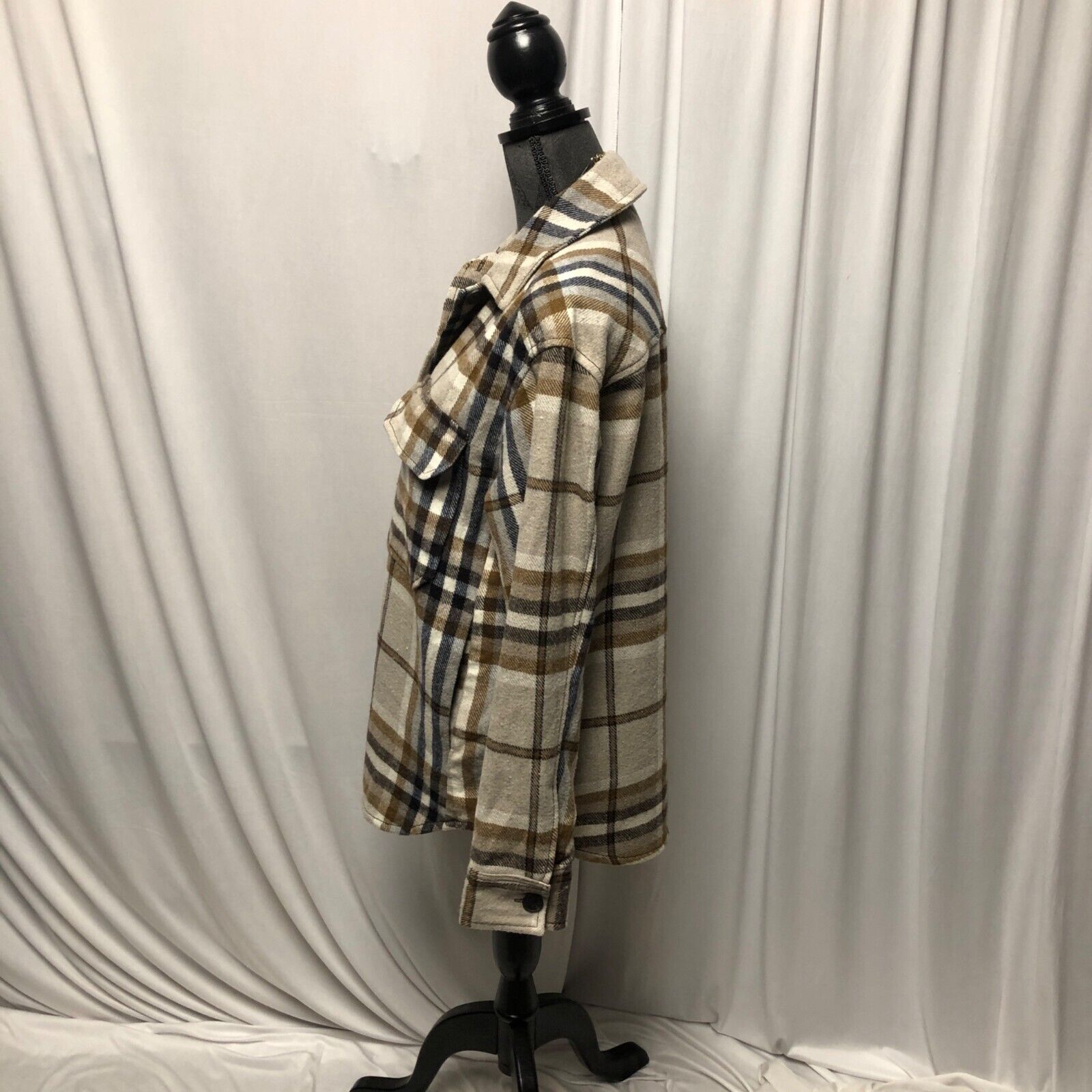 Zara Flannel Shirt Womens Size XS Plaid Button Do… - image 3