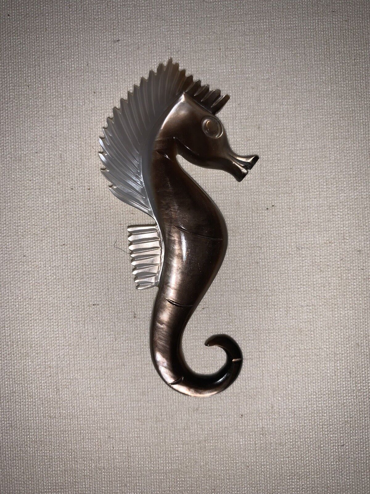 Vintage French Art Deco Seahorse Signed Depose Mo… - image 1