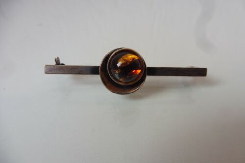 Beautiful, old brooch, 925 silver, amber, pin, fr… - image 1