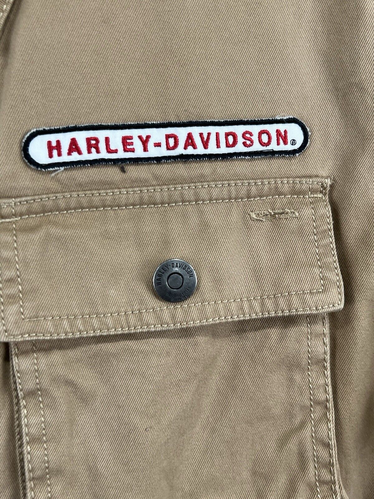 Harley Davidson Tan Khaki Military Field Jacket L… - image 5