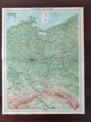 VINTAGE MAP-THE TIMES ATLAS OF THE WORLD-GERMANY-EASTERN SECTION ...