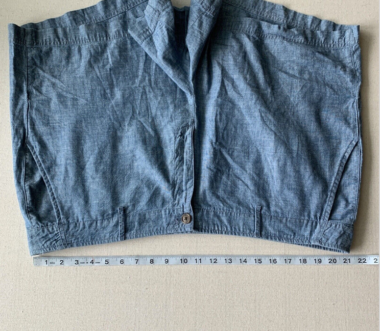 Gap 5" Light Wash Blue Chambray 100% Cotton Short… - image 9