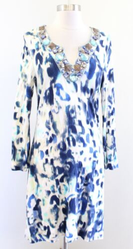 Andrea Behar x Boston Proper Blue Abstract Printed