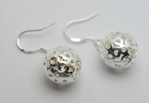 DESIGNER 925 STERLING SILVER ROUND BALL EARRINGS - image 1