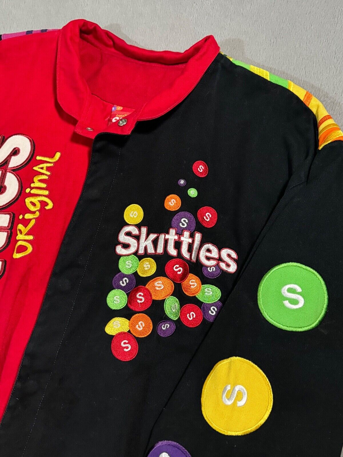 Vintage Skittles JH Design Nascar Varsity Bomber … - image 4