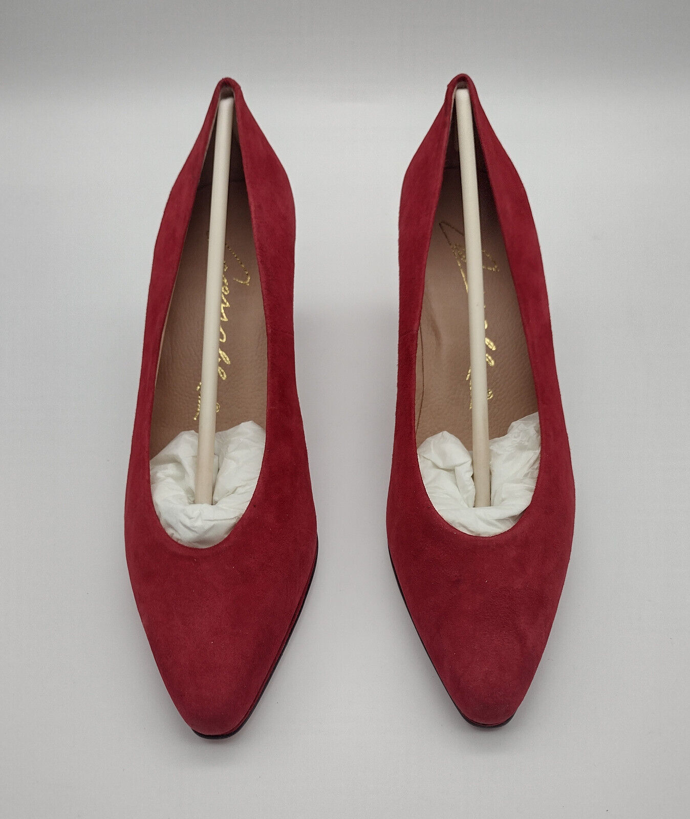 Vintage 1990's Caressables Tristan Red Suede Heel… - image 4