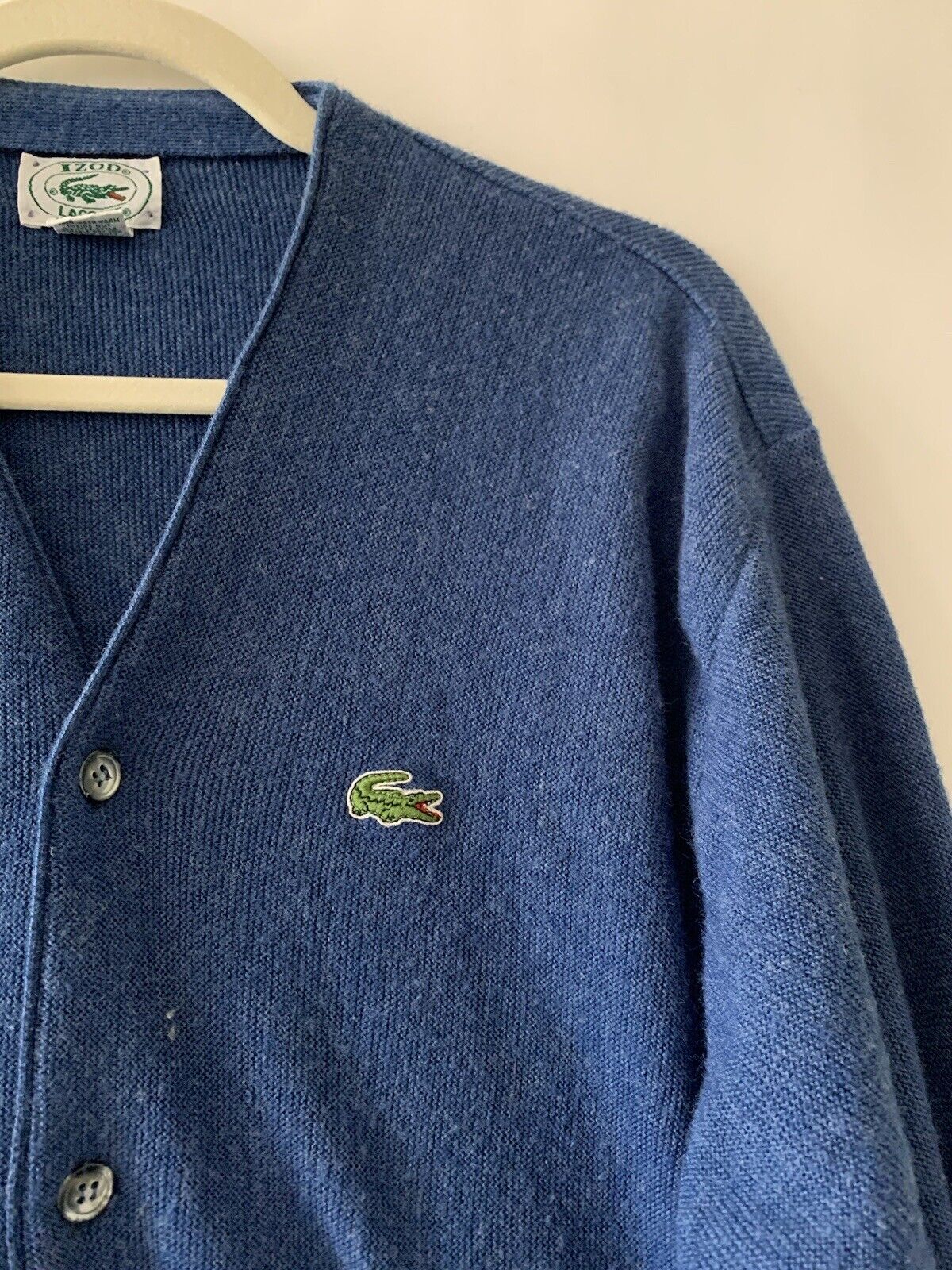 Vintage IZOD Lacoste Cardigan Blue USA Tag sz XL … - image 3