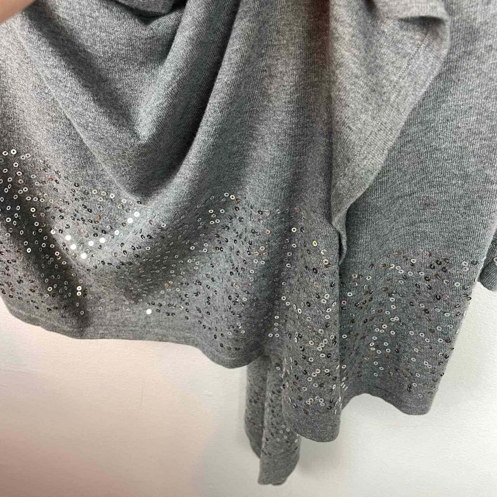 Soft Surroundings Soft Gray Cascade Open Cardigan… - image 3